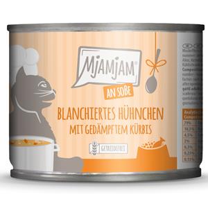6x185g MjAMjAM in saus geblancheerde kip met gestoomde pompoen kattenvoer nat