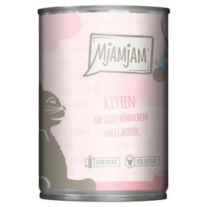 6x400g MjAMjAM Kitten Sappige Kip met Zalmolie Nat Kattenvoer