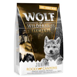 Probeer nu! Wolf of Wilderness Droogvoer voor Honden Nieuwe: Junior Rocky Canyons - Scharrelrund (300 g)