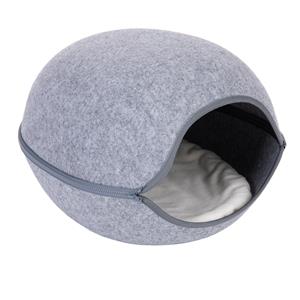 Zooplus Exclusive Kattenhol Big Baby Grijs L47 x B41 x H30 cm Kunstvilt