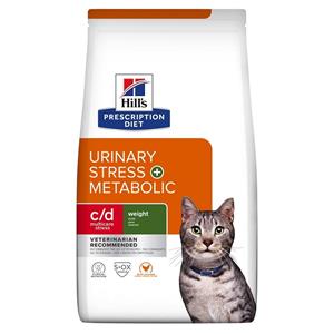 Hill's Prescription Diet C/D Multicare Stress Urinary + Metabolic kattenvoer met kip 2 x 3 kg