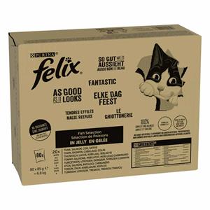 80x85g Vis Mix I Felix Zo Goed Als Het Eruit Ziet Kattenvoer