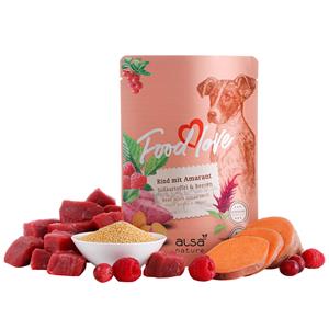 alsa-nature FOODLOVE Rind mit Amarant, Süßkartoffel & Beeren, 6 x 300 g, Hundefutter