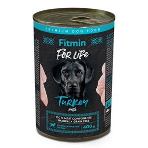 6x400g Fitmin Dog For Life Kalkoen hondenvoer nat