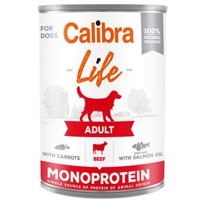 Voordeelpakket: 12x400g Calibra Dog Life Adult Rund met Wortelen Nat Hondenvoer