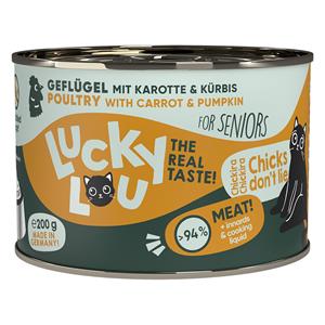 6x200g Lucky Lou Senior Gevogelte kattenvoer nat