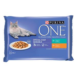 Purina One 12x 85g  Sterilcat Sensitive Kip en Tonijn nat kattenvoer