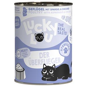 6x 400g Lucky Lou Sterilized Gevogelte kattenvoer nat