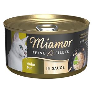 24x85g Miamor Fijne Filets in Saus Puur Kip Nat Kattenvoer