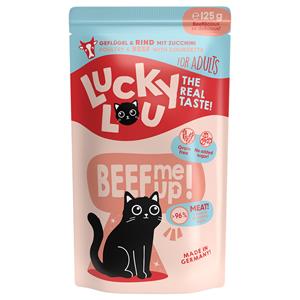 48x 125g Lucky Lou Adult Gevogelte & rundvlees nat kattenvoer