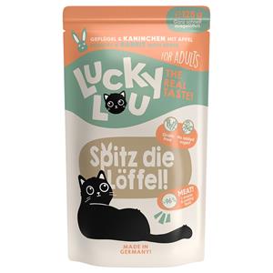 16x 125g Lucky Lou Adult Gevogelte & Konijn nat kattenvoer