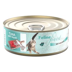 Porta 21 6x85g Feline Finest Tonijn met Inktvis nat kattenvoer