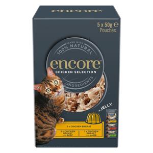 5x50g Kip Selectie Jelly Pouch Mix Encore Kattenvoer