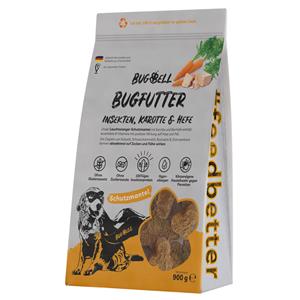 4x 900g BugBell BugFood Insecten, Wortel & Gist Hondenvoer Droog