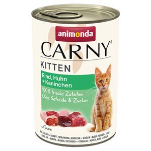 12x400g Kitten Rund, Kip & Konijn animonda Carny Kattenvoer