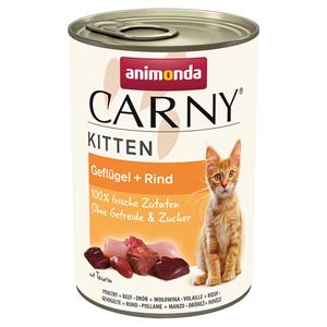 12x400g Kitten Gevogelte & Rund animonda Carny Kattenvoer