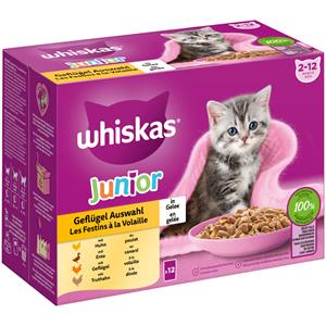 48 x 85 g Gevogelte-selectie in gelei Junior Whiskas Kattenvoer