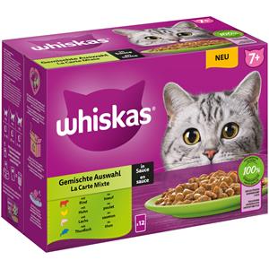 12x85g 7+ Gemengde Selectie in Saus Whiskas Senior Kattenvoer Maaltijdzakjes