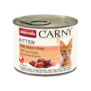 12x200g Kitten Kalf, Kip en Kalkoen animonda Carny Kattenvoer
