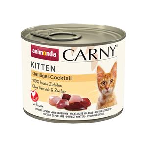 12 x 200 g Gevogelte-cocktail Kitten  animonda Carny  Kattenvoer