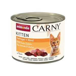 12x200g Kitten Gevogelte en Rund animonda Carny Kattenvoer