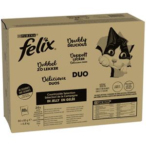 80x85g Dubbele Smaakvolle Selectie Van Het Platteland Felix Kattenvoer