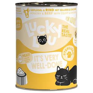 6x 400g Lucky Lou Sterilized Gevogelte & Rundvlees Natte Kattenvoer