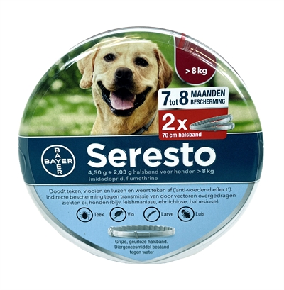Seresto halsband grote hond (vanaf 8 kg) 2-pack 2 verpakkingen