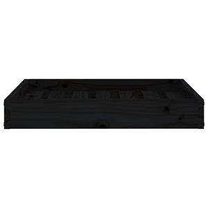 vidaxl Hondenmand 61,5x49x9 cm massief grenenhout zwart