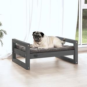 VidaXL Hondenmand 65,5x50,5x28 cm massief grenenhout grijs
