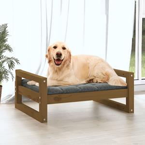 VidaXL Hondenmand 75,5x55,5x28 cm massief grenenhout honingbruin