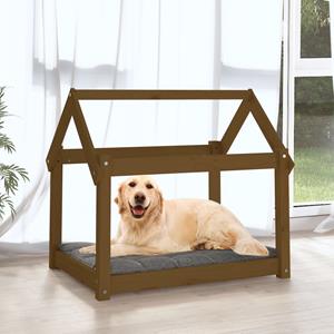 VidaXL Hondenmand 81x60x70 cm massief grenenhout honingbruin