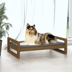 VidaXL Hondenmand 95,5x65,5x28 cm massief grenenhout honingbruin