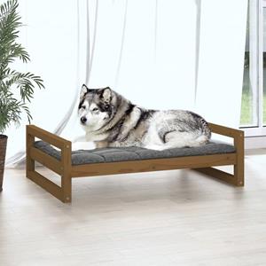 VidaXL Hondenmand 105,5x75,5x28 cm massief grenenhout honingbruin