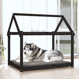 VidaXL Hondenmand 111x80x100 cm massief grenenhout zwart