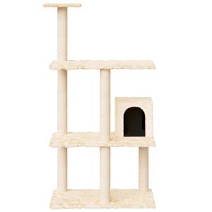 VidaXL Kattenmeubel met sisal krabpalen 119 cm crèmekleurig