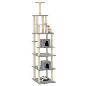vidaxl Kattenmeubel met sisal krabpalen 216 cm lichtgrijs