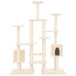 Vidaxl Kratzbaum Mit Sisal-kratzsäulen Creme 145 Cm