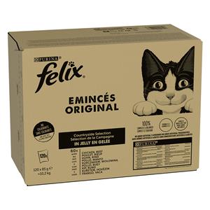 Jumbo verpakking: 120x85g Felix Classic Pouches Rund en Kip nat kattenvoer