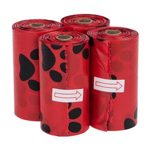 Zooplus Exclusive Hondenpoepzakjes met Geur 4 Rollen à 15 Zakjes Rood, Roos Hond