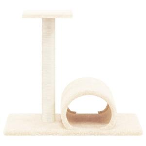 vidaxl Kattenmeubel met tunnel 60x34,5x50 cm crèmekleurig