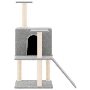 VidaXL Kattenmeubel met sisal krabpalen 109 cm lichtgrijs