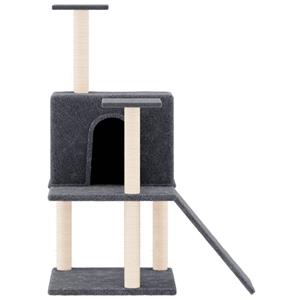 VidaXL Kattenmeubel met sisal krabpalen 109 cm donkergrijs