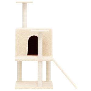 VidaXL Kattenmeubel met sisal krabpalen 109 cm crèmekleurig