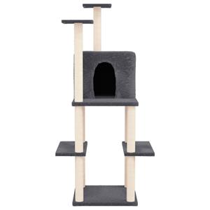 VidaXL Kattenmeubel met sisal krabpalen 144,5 cm donkergrijs