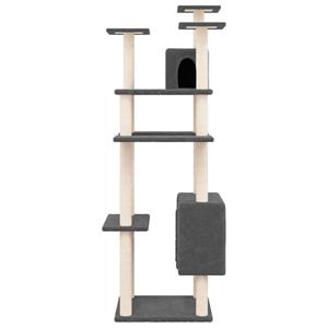 VidaXL Kattenmeubel met sisal krabpalen 162 cm donkergrijs