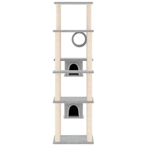 VidaXL Kattenmeubel met sisal krabpalen 169 cm lichtgrijs