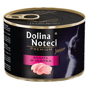24 x 185 g Dolina Noteci Premium Junior Rijk aan kalkoen Nat Kattenvoer