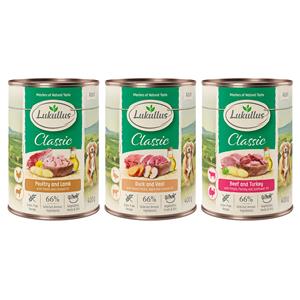6x400g Lukullus Adult Mix 2 (graanvrij) Honden Natvoer