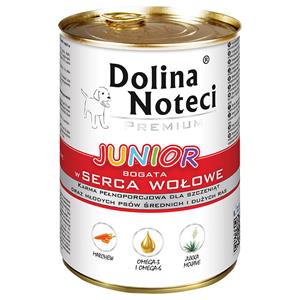 48 x 400 g Dolina Noteci Premium Junior Runderhartjes hondenvoer nat